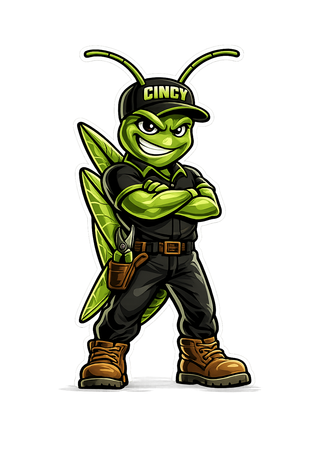 Cincy Lawn Care grasshopper mascot